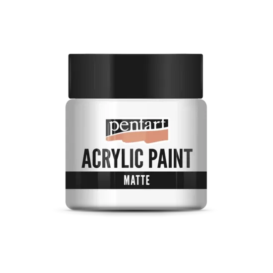 Akrila krāsa, matēta, balta, 50 ml